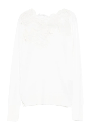 Ermanno Scervino lace-insert long-sleeve top - White