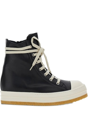 Rick Owens lace-up zip-fastening sneakers - Black
