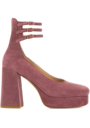 Chloé 100mm triple-buckle platform pumps - Pink