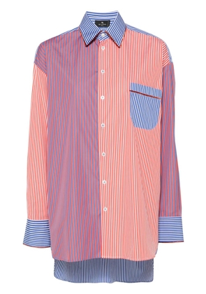ETRO stripe-pattern cotton shirt - Orange