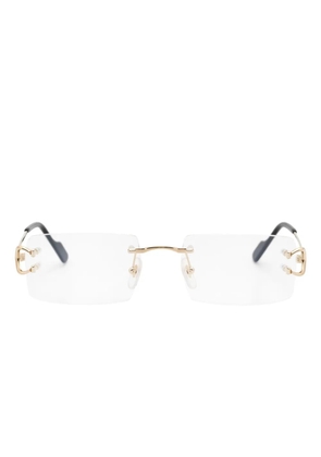 Cartier Eyewear rimless rectangle-frame glasses - Gold