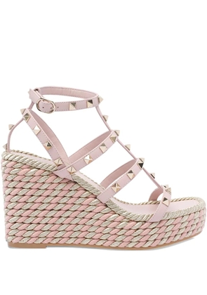 Valentino Garavani 95mm Rockstud wedge sandals - Pink