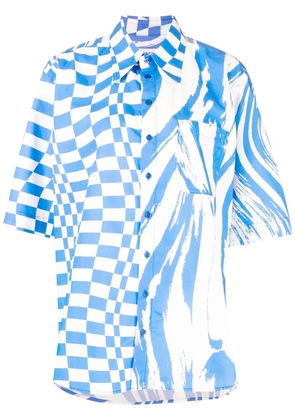 Christopher John Rogers mix-print oversized shirt - White