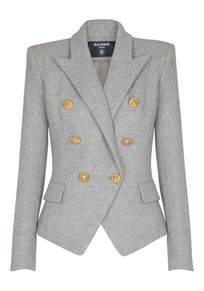 Balmain six-button padded-shoulder jacket - Grey