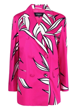Rochas floral-print double-breasted blazer - Pink