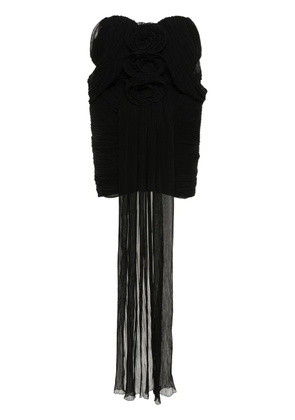 Magda Butrym off-shoulder plissé mini dress - Black