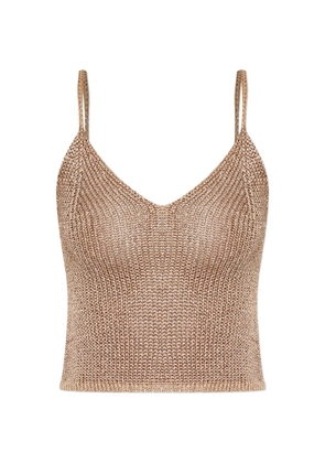 PARAMIDONNA V-neck knitted top - Neutrals