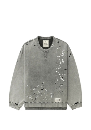 Maison MIHARA YASUHIRO embellished distressed sweatshirt - Grey