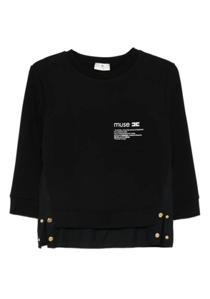 Elisabetta Franchi button-detail T-shirt - Black