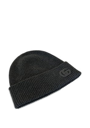 Gucci ribbed logo beanie - Grey