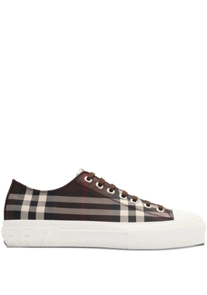 Burberry check-pattern lace-up sneakers - Brown