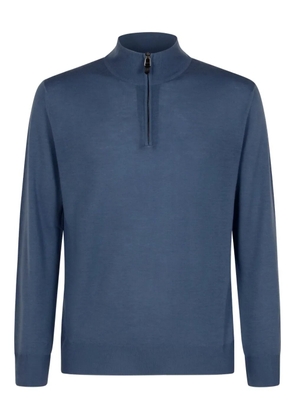 Canali high-neck half-zip sweater - Blue