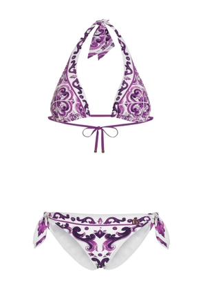 Dolce & Gabbana Maiolica-print bikini set - White