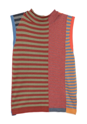 YANYAN KNITS striped mockneck top - Red