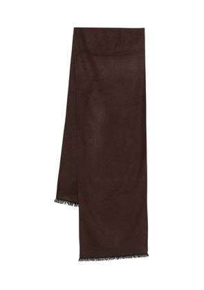 Emporio Armani rectangular fringed scarf - Brown