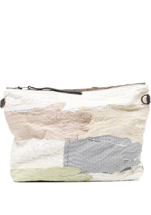 By Walid embroidered clutch bag - White