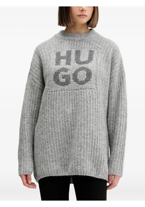 HUGO Sloguis logo-detail sweater - Grey