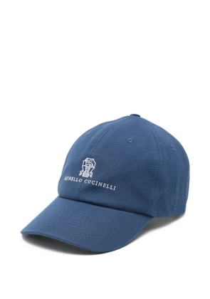 Brunello Cucinelli logo-embroidered baseball cap - Blue