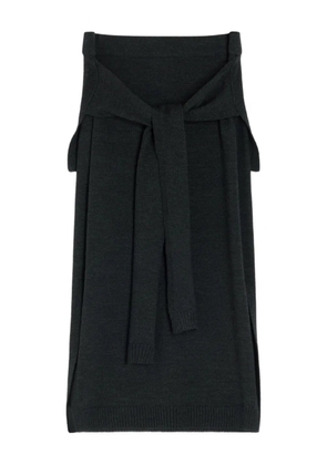 LEMAIRE tie-around ribbed midi skirt - Grey