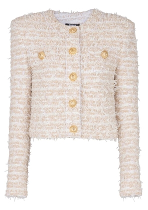 Balmain cropped tweed jacket - Neutrals