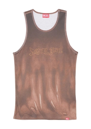 Diesel logo-print sleeveless vest - Brown