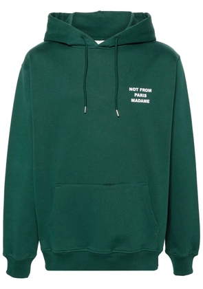 Drôle De Monsieur logo-print cotton hoodie - Green