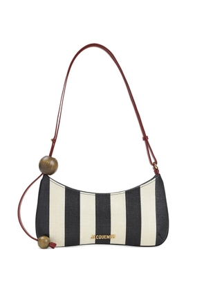 Jacquemus The Bisou Perle striped shoulder bag - Black