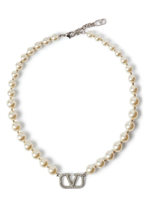 Valentino Garavani VLogo Signature pearl necklace - Neutrals