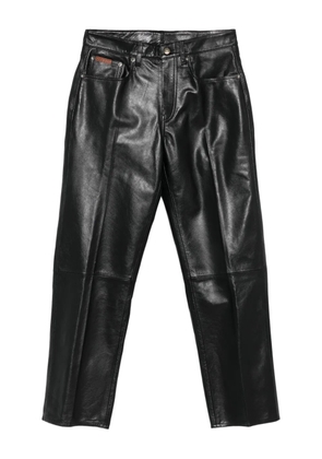 Calvin Klein leather straight-leg trousers - Black