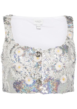 Giambattista Valli sequined crop top - Silver