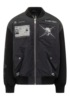 44 LABEL GROUP logo-motif bomber jacket - Black