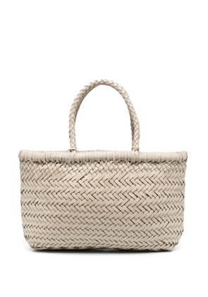 DRAGON DIFFUSION mini Flat Gora leather tote bag - Neutrals