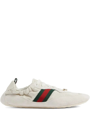 Gucci striped suede sneakers - Neutrals