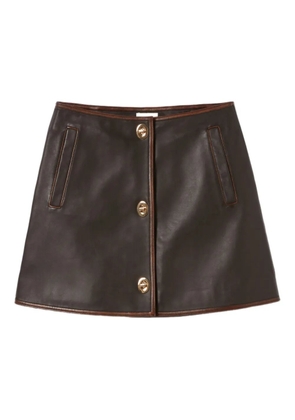 Claudie Pierlot A-line leather mini skirt - Brown