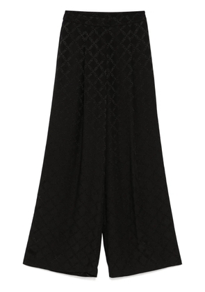 Michael Kors Empire Diamond-jacquard wide-leg trousers - Black