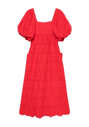 FARM Rio Pineapple eyelet-detail dress - Red