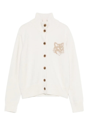 Maison Kitsuné fox-motif wool cardigan - White
