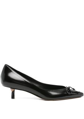 Jacquemus bow-detail kitten-heel pumps - Black