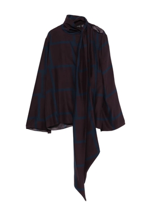Gianluca Capannolo Antonia tie neck check blouse - Purple