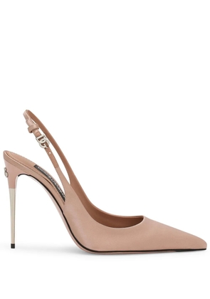 Dolce & Gabbana 105mm slingback leather pumps - Neutrals