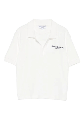 Sporty & Rich embroidered cotton polo top - White
