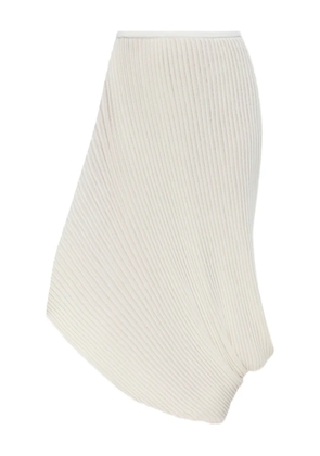 Issey Miyake asymmetric pleated skirt - White
