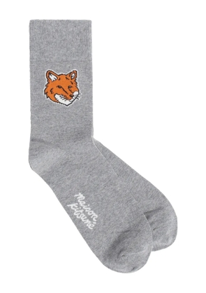 Maison Kitsuné fox-head socks - Grey