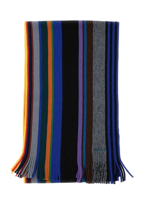 Paul Smith signature-stripe fringed scarf - Black