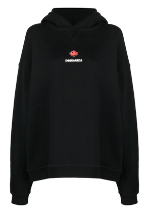 DSQUARED2 logo-print cotton hoodie - Black