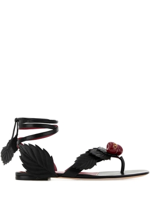 Valentino Garavani Cherryfic leaf leather sandals - Black