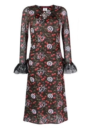 Chopova Lowena Windsucker semi-sheer midi dress - Black