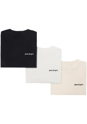Palm Angels logo-embroidered T-shirts (pack of three) - Neutrals