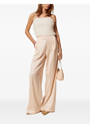 TWINSET wide-leg satin trousers - Neutrals