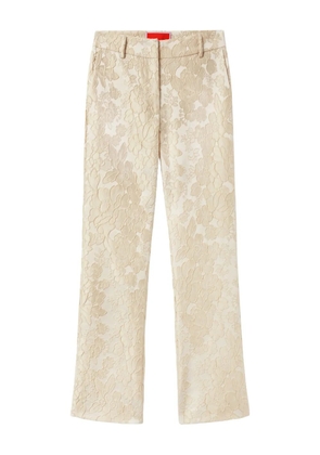 La DoubleJ floral-jacquard trousers - Neutrals